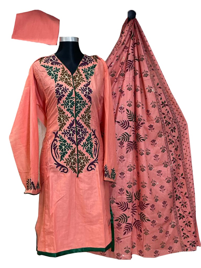 Gorgeous Unstitched Ac Cotton Shalwar Kamiz 3 Piece For Women